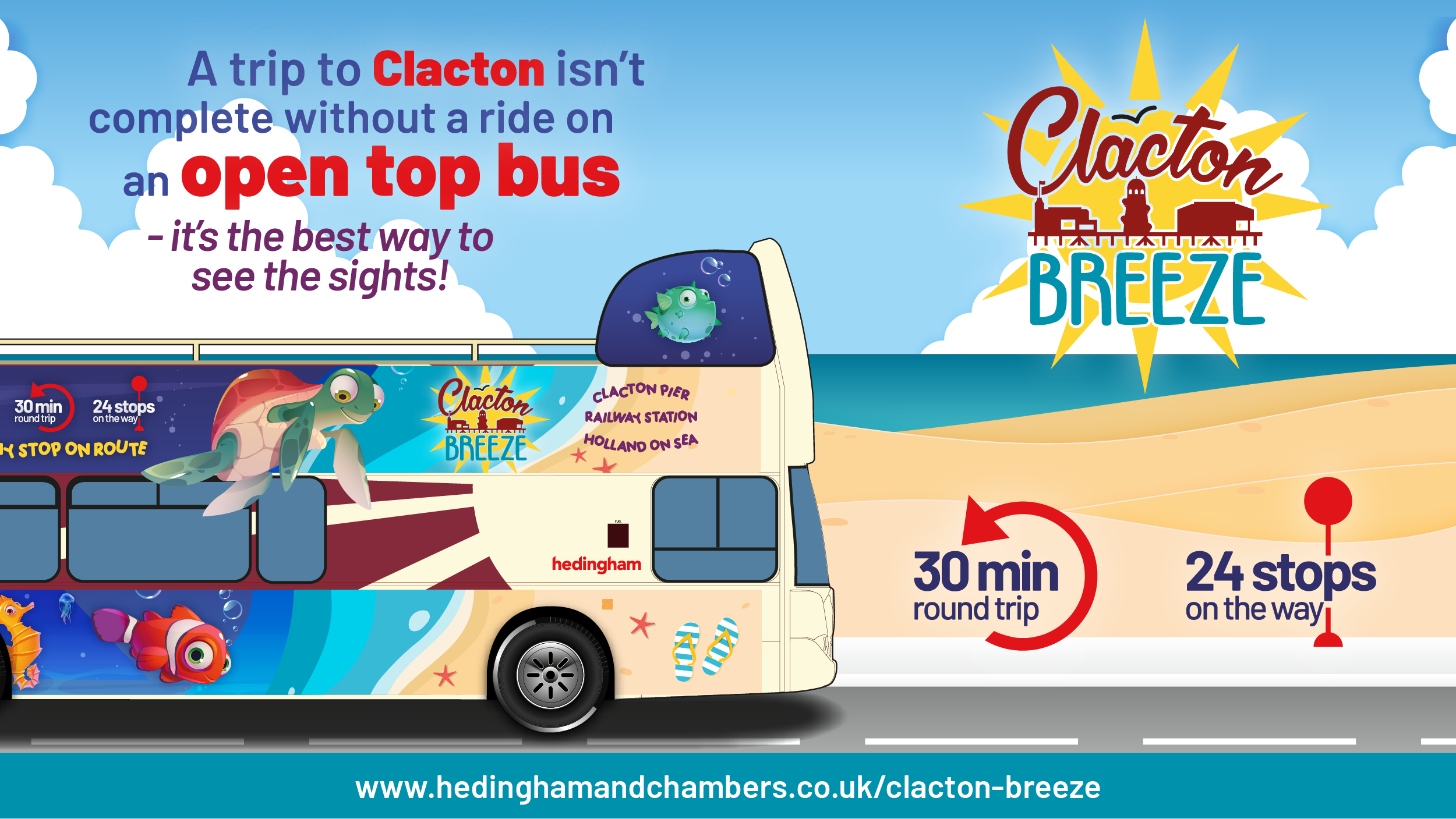 Image of the Clacton Breeze Open Top Bus 