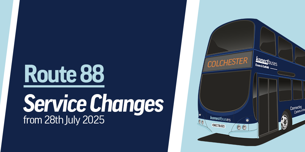 Route 88 – Colchester – Halstead – Great Yeldham: Service Update