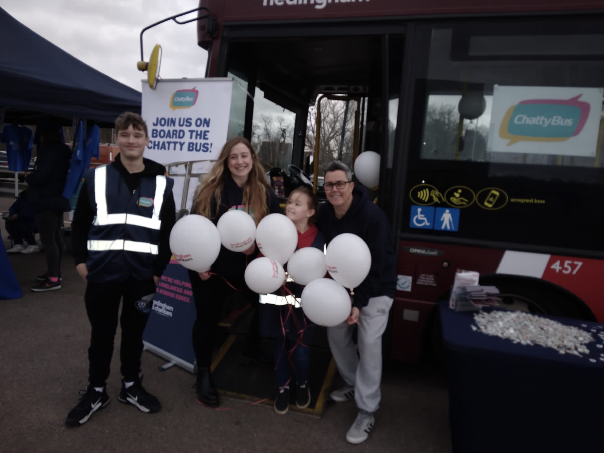Chatty Bus Champions with balloons