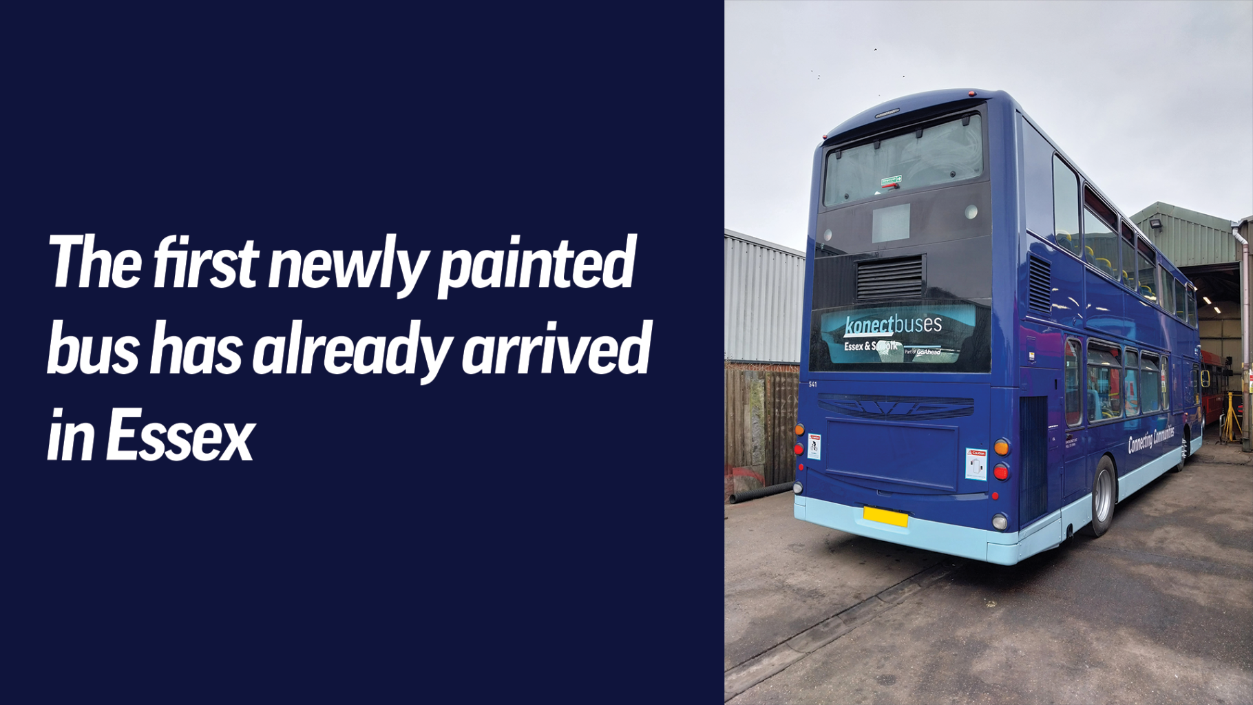 First newly painted bus